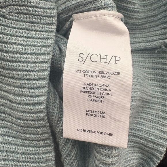 Cabi #5133 Blue Sky Swing Sweater Ribbed Knit Turquoise Feminine Size Small - Picture 6 of 6